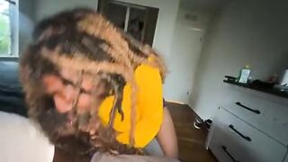 Stepsister bff came in my room to chill end up sucking str8rich dick