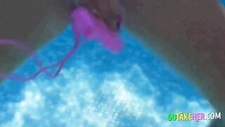 German Amateur Couple's Poolside Fun on Mallorca