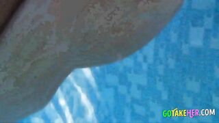 German Amateur Couple's Poolside Fun on Mallorca