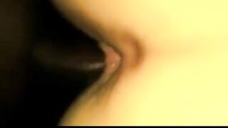 Phat-assed girl takes big black cock homemade