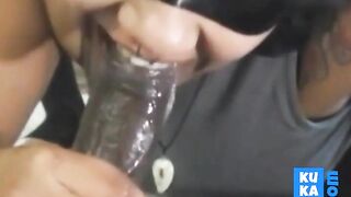 Freaky Amateur Sucks a Big Black Cock