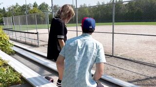 Baseball Bet Leads to Public Threesome with Hotgirl and Teammate