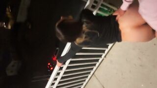 Public Beach Balcony Sex with a Big-Ass Brunette