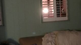 Hot guy masturbating explodes on roommates body thick thighs while she plays games in her panties