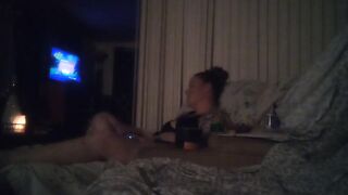 Perverted Latino Guy Caught Jerking Of To Cute Brunette Playing Video Games