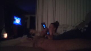 Perverted Latino Guy Caught Jerking Of To Cute Brunette Playing Video Games