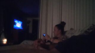 Perverted Latino Guy Caught Jerking Of To Cute Brunette Playing Video Games