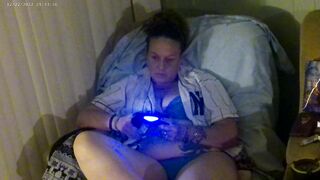 She Turns Me On While Her Panties Are Getting Wet While Playing Video Games