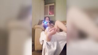 Mamacita horny and playing video games while getting her panties wet