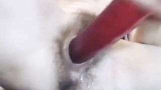 Hairy Amateur Girl Plays with Anal Hole on Webcam