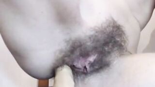 Hairy Amateur Girl Plays with Anal Hole on Webcam
