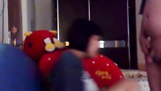 Asian Babe Sucks and Doggy Fucks