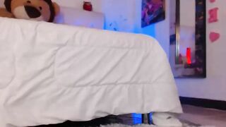 Blonde Amateur in Glasses Fingering on Webcam