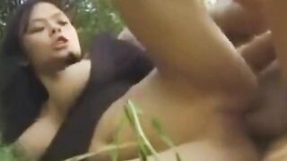 Asian Amateur Couple's Outdoor Fun