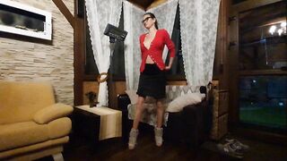 Big-Titted Brunette MILF's Rough First Day as a Secretary