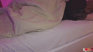 Stepmom and stepson share a bed - Stepmom when stepson masturbates her pussy with a dick