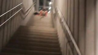 German Amateur Flashes and Pees in a Train Station -2