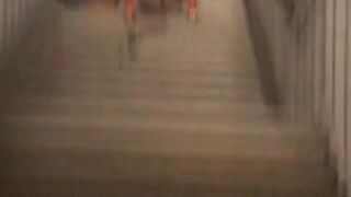 German Amateur Flashes and Pees in a Train Station -2