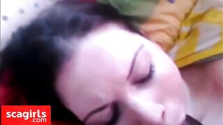 White Girl Sucks a Huge BBC