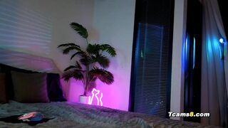 Shemale Stuffs a Huge Dildo in Her Ass While Smiling at the Cam