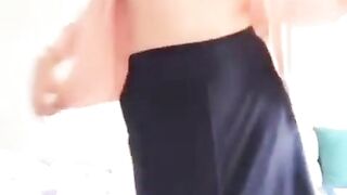 Turkish Arab in Hijab and Turban Performs a Striptease