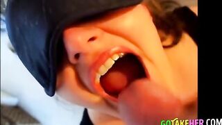 Amateur Mouthful of Cum