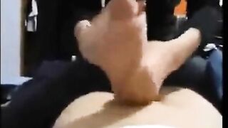 Japanese Femdom Gives an XXL Handjob
