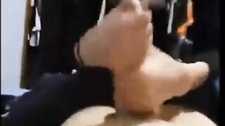 Japanese Femdom Gives an XXL Handjob
