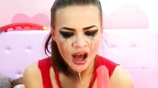 Crazy Deep Throat Webcam Girl Uses Sex Toys