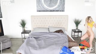 Step Sisters Get Caught, Shove Cocks In Their Mouth To Shut Stepbros Up