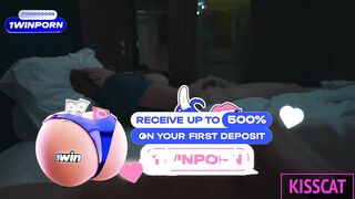 Step mom fucks with step son till twice cum in shared hotel room with one bed