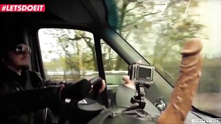 LETSDOEIT - Hot MILF Redhead Big Tits Stepmom Takes A Stranger's Cock In Van