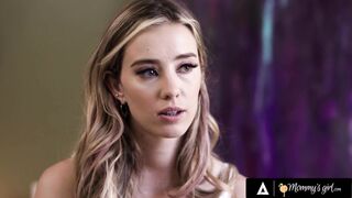 MOMMY'S GIRL - Hot Redhead Sabina Rouge Tag Teams Petite Bestie Haley Reed With Stepmom Penny Barber