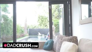 Dad Crush - Hot Teen Step Daughter Teases Her Horny Step Dad And Fingers Herself By The Pool