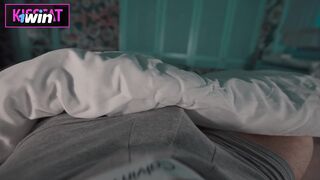 Hot Step mom cant lie without fuck and comes to Step son's shared bed for hard sex till cum in pussy