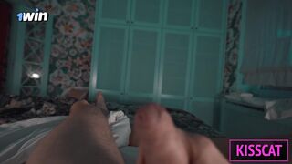 Hot Step mom cant lie without fuck and comes to Step son's shared bed for hard sex till cum in pussy