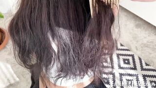 Hot Brunette Babe Gives Blowjob to a Guy With a Big Dick