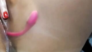 Wet Pantyhose Masturbation With Dildo