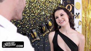 FamilyStrokes - Two Sexy Girls Invite Their Stepdad For New Year's Party And Get Too Passionate