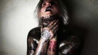 Big-Bodied Blonde Goth Babe's Solo Cam Show