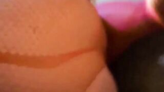 Hairy Girl Fucks Her Monster Dildo