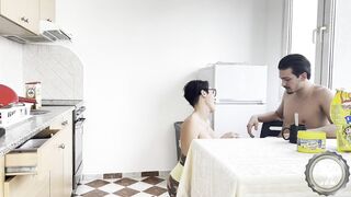 my makes me breakfast topless and ends up fucking me