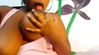 Big-Titted Ebony BBW Goes Live