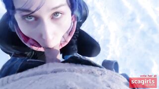 Teen Schoolgirl Gives Risky Public Blowjob in the Park