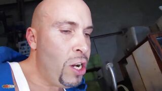 Cute Turkish teen fucked in a factory by older guy