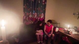 Celebrating the Christmas party without lights in Ecuador.