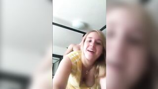 Look into the Camera, Big Tits and Ass in Amateur College Doggy Style Video