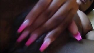 Ebony Babe Plays with Herself