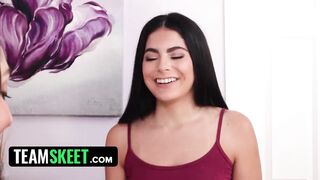 Cute StepSister Shares My Cock With Her Best Friend - Our First Threesome