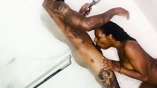 Black Muscle Amateur Takes on a Big Cock